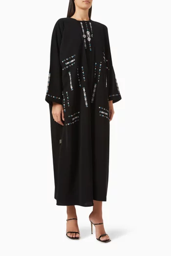 Bead-embellished Abaya Set