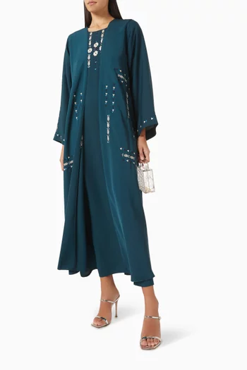 Bead-embellished Abaya Set