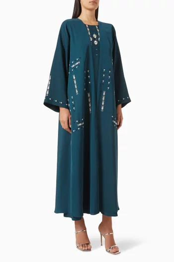 Bead-embellished Abaya Set