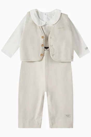 Ardian Panda-embroidered Gilet in Organic Cotton