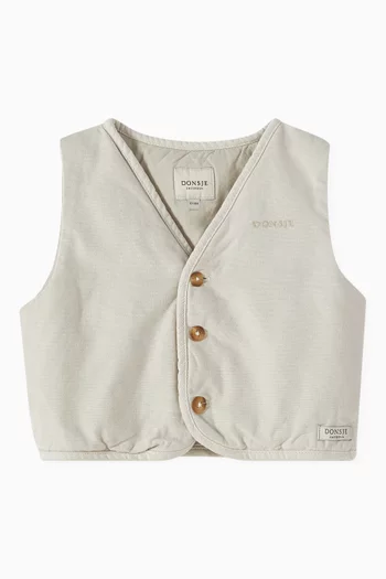 Ardian Panda-embroidered Gilet in Organic Cotton