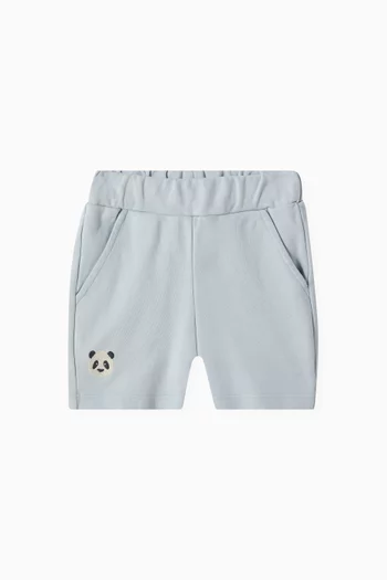 Ithri Panda-embroidered Sweatshorts in Organic Cotton