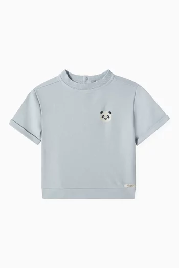 Jarne Panda-embroidered T-shirt in Organic Cotton