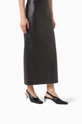 Square-toe 55 Pumps in Leather