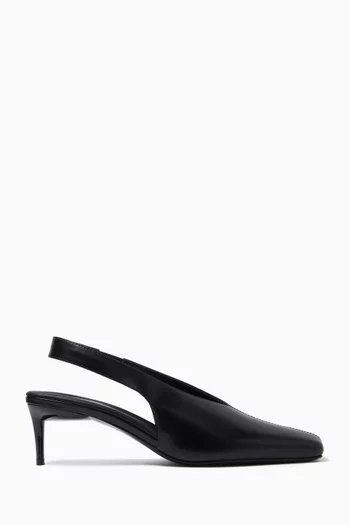 Square-toe 55 Pumps in Leather