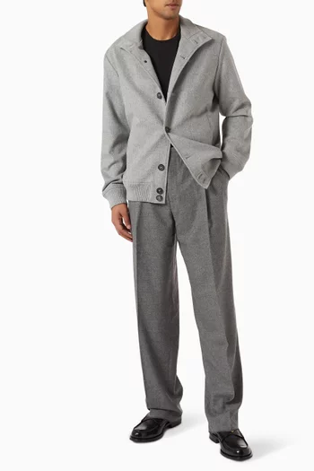 Bomber Jacket in Wool-blend