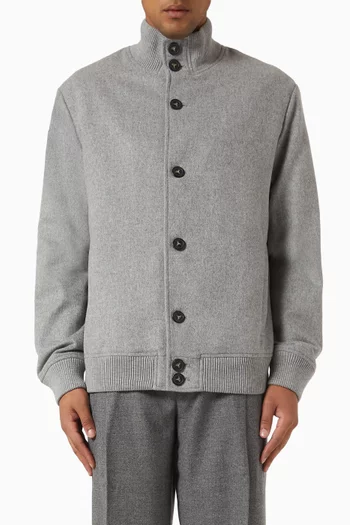 Bomber Jacket in Wool-blend