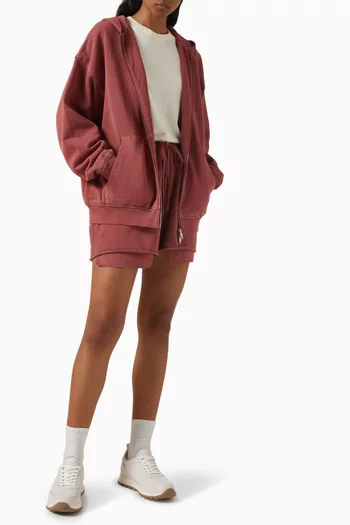 Garment-dyed Zip Hoodie in French Terry
