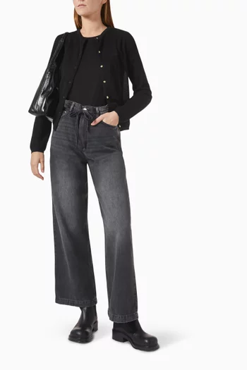 Embroidered-logo Knit Cardigan