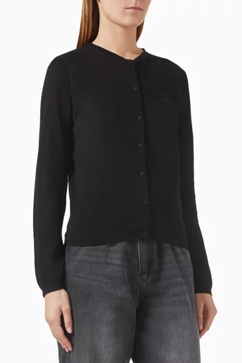Embroidered-logo Knit Cardigan