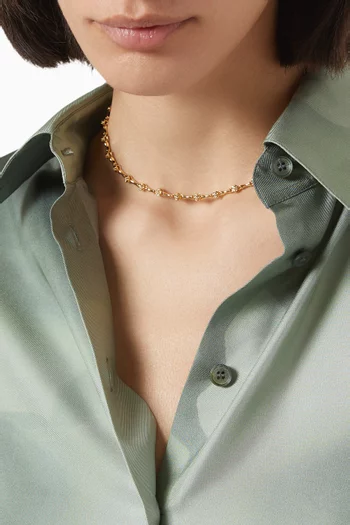 The Coquille Tennis Necklace in Gold-plated Brass