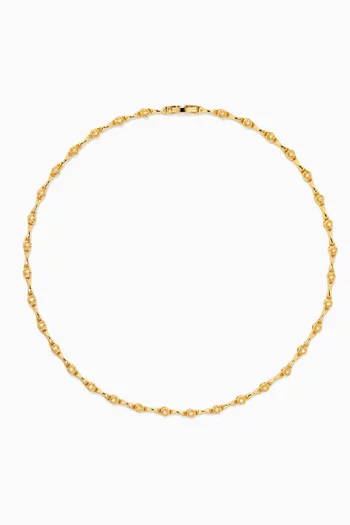 The Coquille Tennis Necklace in Gold-plated Brass