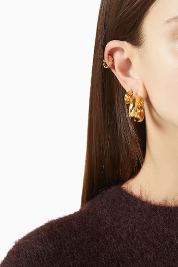 x Lucy Williams Chunky Entwine Hoop Earrings in 18kt Gold-plated Brass