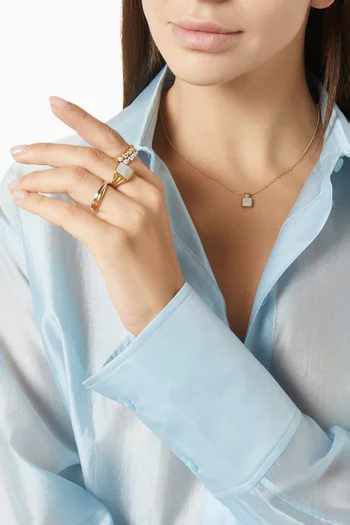 x Lucy Williams Pearl Square Charm Necklace in 18kt Gold Vermeil
