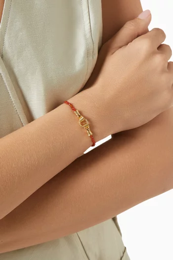 'In Good Hands' Gemstone Bracelet in 18kt Gold-plated Brass