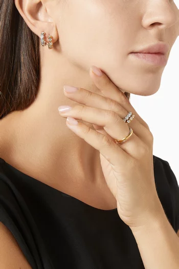 Tennis Small Hoop Earrings in 18kt Gold Vermeil