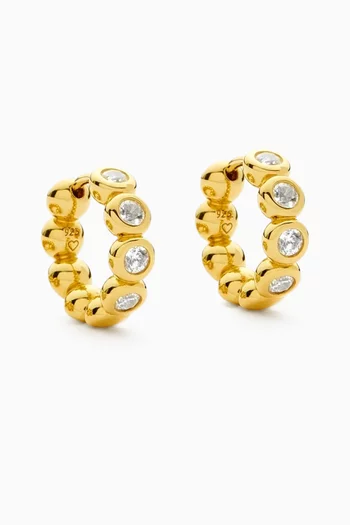 Tennis Small Hoop Earrings in 18kt Gold Vermeil
