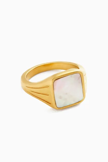 x Lucy Williams Square Signet Ring in 18kt Gold Vermeil