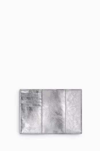 Passport Case in Laminated Intrecciato Leather