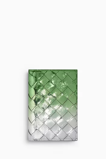 Passport Case in Laminated Intrecciato Leather