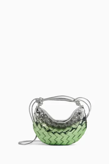 Baby Sardine Crossbody Bag in Intrecciato Laminated Degradé Leather