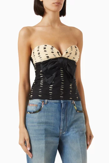 Draped Bow Top in Silk Chiffon