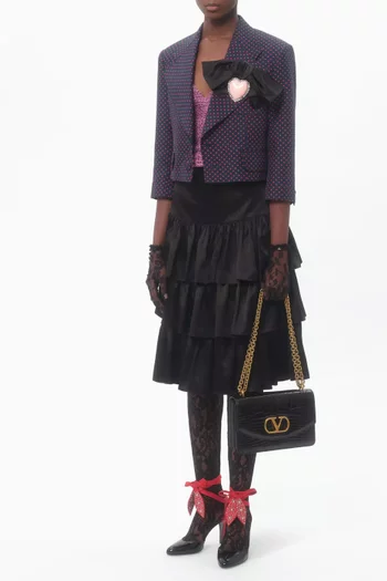Shantung Cropped Jacket in Silk