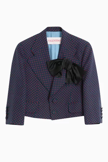 Shantung Cropped Jacket in Silk