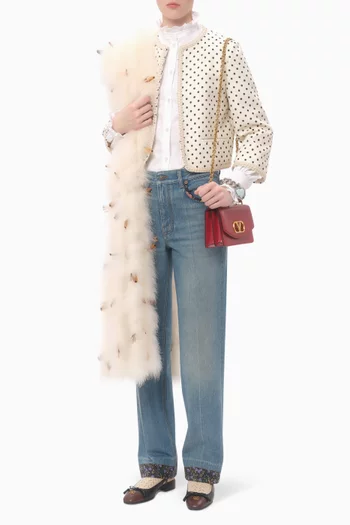 Ruffled-trimmed Shirt in Cotton-poplin
