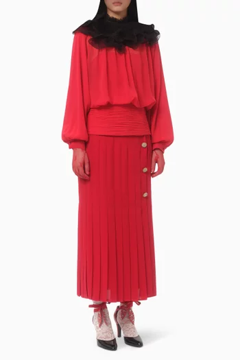 Gathered Top in Silk-georgette