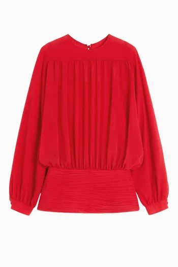 Gathered Top in Silk-georgette