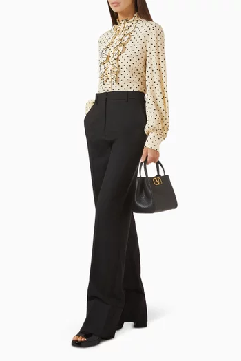Polka-dot Shirt in Crepe de Chine