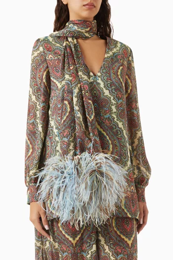 Voyage Imaginaire-print Top in Georgette