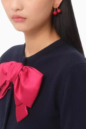 VLogo Enamel Cherry Earrings in Gold-tone Metal
