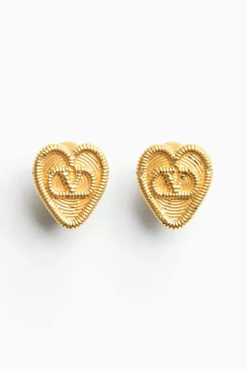 Fil Perdu Stud Earrings in Gold-tone Metal
