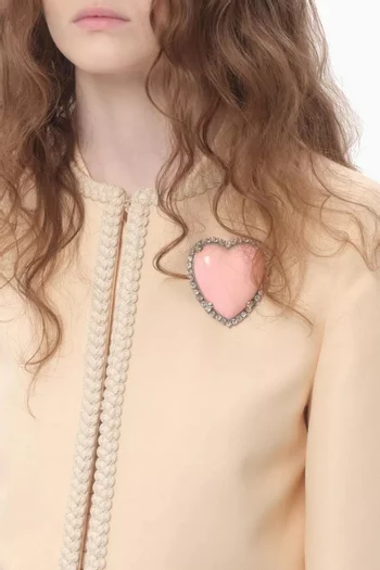 Coeur Hyperbole Swarovski® Crystal Brooch in Metal & Resin