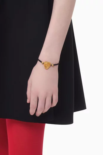 Valentino Garavani Heart Bracelet in Waxed Cotton