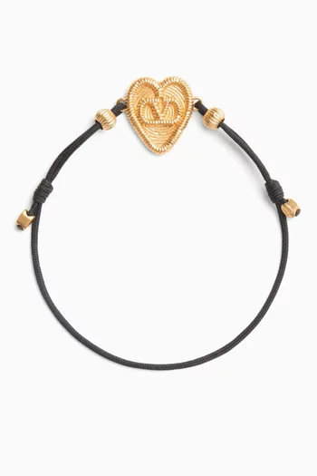 Valentino Garavani Heart Bracelet in Waxed Cotton