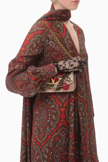 Vain Cherryfic Embroidered Shoulder Bag in Leather