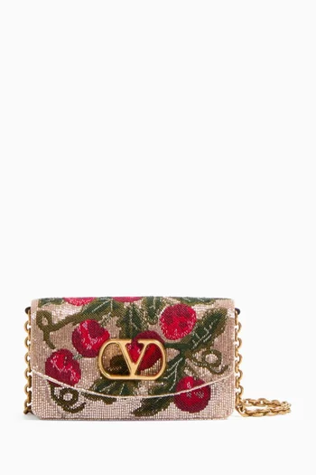 Vain Cherryfic Embroidered Shoulder Bag in Leather
