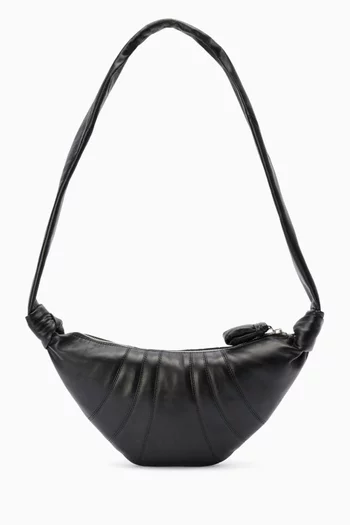Medium Croissant Crossbody Bag in Leather