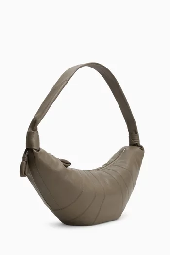 Medium Croissant Crossbody Bag in Leather