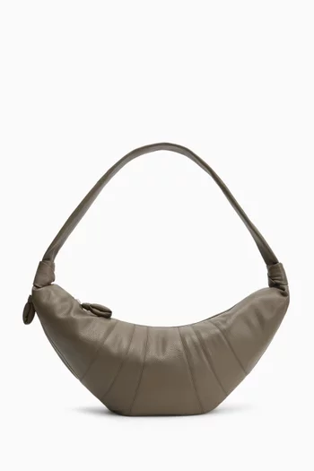 Medium Croissant Crossbody Bag in Leather