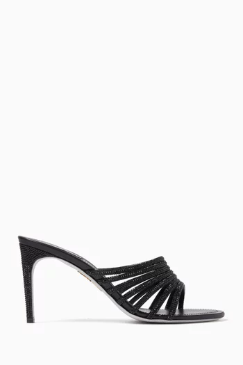 Crystal-embellished Sandals in Satin