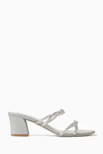 Braid 50 Mule Sandals in Satin