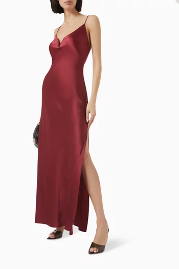 Cigale Dress in Silk Satin