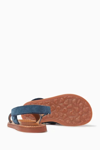 Plage Stitch Cross Sandals in Suede