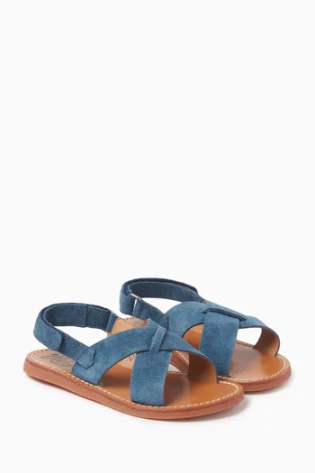 Plage Stitch Cross Sandals in Suede