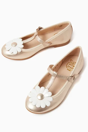 Daisy Dory Flo Ballerinas in Metallic Leather