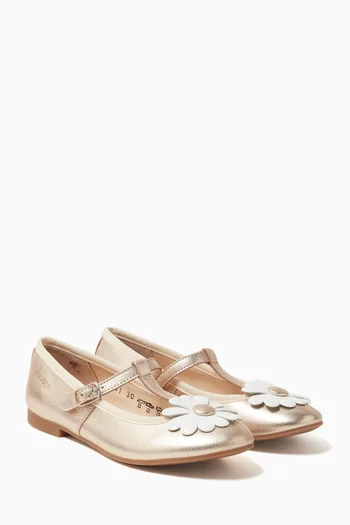 Daisy Dory Flo Ballerinas in Metallic Leather